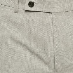 Yves Saint Laurent Grey Prince of Wales Crepe Formal Trousers M
