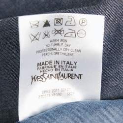 Pre Owned Yves Saint Laurent Vintage Blue Denim Button Front Shirt M