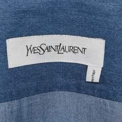 Pre Owned Yves Saint Laurent Vintage Blue Denim Button Front Shirt M