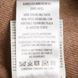 Pre Owned Saint Laurent Tan Leather Shearling Bomber Jacket XL