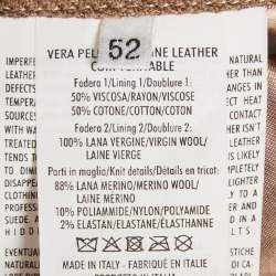 Pre Owned Saint Laurent Tan Leather Shearling Bomber Jacket XL