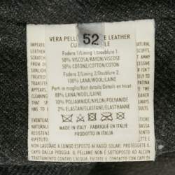 Pre Owned Saint Laurent Paris Black Shearling Trim Leather Jacket XL