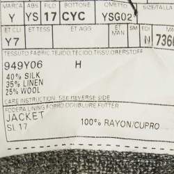 Pre Owned Yves Saint Laurent Grey Linen Blend Regular Fit Blazer L