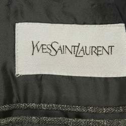 Pre Owned Yves Saint Laurent Grey Linen Blend Regular Fit Blazer L