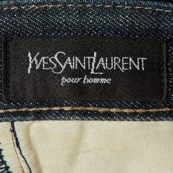 Pre Owned Yves Saint Laurent Indigo Denim Regular Fit Jeans M/Waist 34"