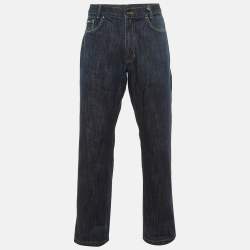 Pre Owned Yves Saint Laurent Indigo Denim Regular Fit Jeans M/Waist 34"