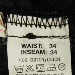 Pre Owned Yves Saint Laurent Pour Homme Black Cotton Regular Fit Pants L