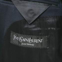 مملوكة مسبقًا Yves Saint Laurent Pour Homme Blue Wool Regular Fit Suit 4XL