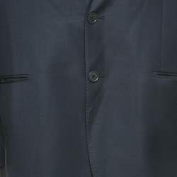 مملوكة مسبقًا Yves Saint Laurent Pour Homme Blue Wool Regular Fit Suit 4XL