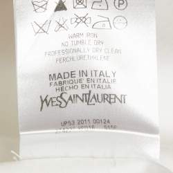 مملوكة مسبقًا قميص إيف سان لوران قطني أبيض بأكمام طويلة كبير