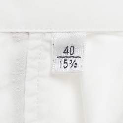 مملوكة مسبقًا قميص إيف سان لوران قطني أبيض ب�أكمام طويلة كبير