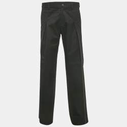 مملوكة مسبقًا Yves Saint Laurent Rive Gauche Black Gabardine Straight Fit Pants XXL /Waist: 33"