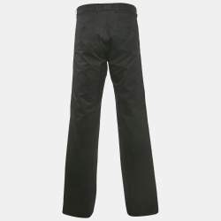 م�ملوكة مسبقًا Yves Saint Laurent Rive Gauche Black Gabardine Straight Fit Pants XXL /Waist: 33"