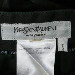 مملوكة مسبقًا Yves Saint Laurent Rive Gauche Black Gabardine Straight Fit Pants XXL /Waist: 33"