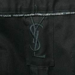 مملوكة مسبقًا Yves Saint Laurent Rive Gauche Black Gabardine Straight Fit Pants XXL /Waist: 33"
