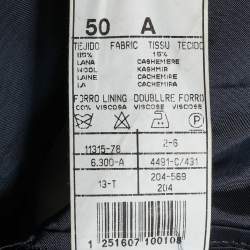 مملوكة مسبقًا بليزر صوف مزيج أزرق داكن سان لوران مقاس كبير