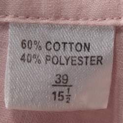 Pre Owned Yves Saint Laurent Pink Cotton Blend Long Sleeve Shirt M