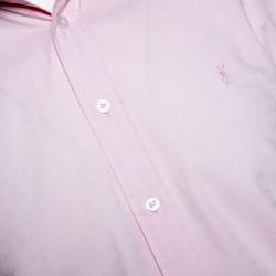 Pre Owned Yves Saint Laurent Pink Cotton Blend Long Sleeve Shirt M