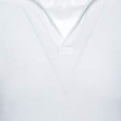 Pre Owned Yves Saint Laurent White Cotton Long Sleeve Polo T-Shirt XL