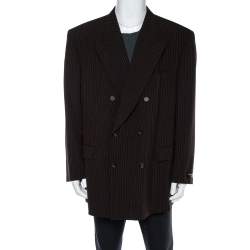 Yves Saint Laurent Vintage Brown Wool Double Breasted Jacket 3XL