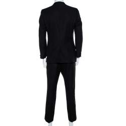 Yves Saint Laurent Black Wool & Silk Regular Fit Suit L
