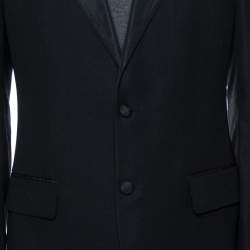 Yves Saint Laurent Black Wool & Silk Regular Fit Suit L