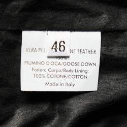 Yves Saint Laurent Black Leather Fur Collar Sleeveless Jacket S