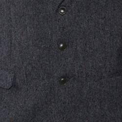 Yves Saint Laurent Homme Vintage Grey Wool Button Front Jacket XXL