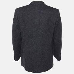 Yves Saint Laurent Homme Vintage Grey Wool Button Front Jacket XXL