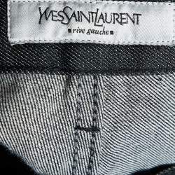 Yves Saint Laurent Vintage Black Denim Flared Jeans XL