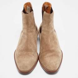 Yves Saint Laurent Brown Suede Ankle Length Boots 41