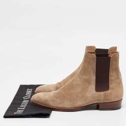 Yves Saint Laurent Brown Suede Ankle Length Boots 41