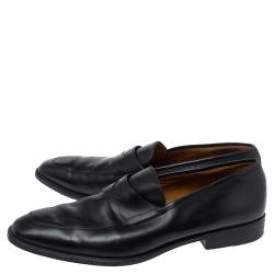 Yves Saint Laurent Black Leather Penny Loafers Size 43
