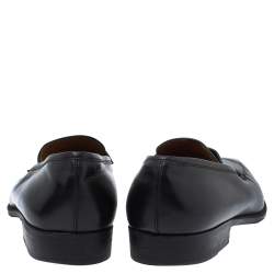 Yves Saint Laurent Black Leather Penny Loafers Size 43