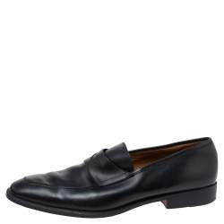 Yves Saint Laurent Black Leather Penny Loafers Size 43