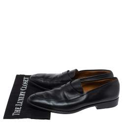 Yves Saint Laurent Black Leather Penny Loafers Size 43