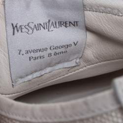 Yves Saint Laurent White Leather And Canvas Lace Up Sneakers Size 42