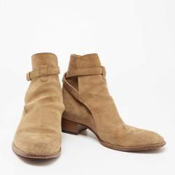  Yves Saint Laurent Brown Suede Wyatt Jodhpur Ankle Boots Size 42