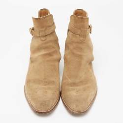  Yves Saint Laurent Brown Suede Wyatt Jodhpur Ankle Boots Size 42