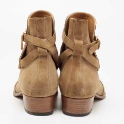  Yves Saint Laurent Brown Suede Wyatt Jodhpur Ankle Boots Size 42