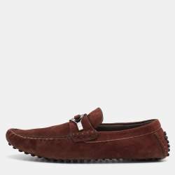 Yves Saint Laurent Brown Suede Slip On Loafers Size 42