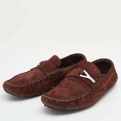 Yves Saint Laurent Brown Suede Slip On Loafers Size 42