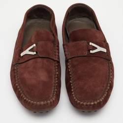 Yves Saint Laurent Brown Suede Slip On Loafers Size 42
