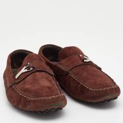 Yves Saint Laurent Brown Suede Slip On Loafers Size 42