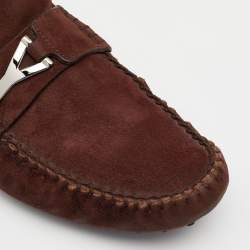 Yves Saint Laurent Brown Suede Slip On Loafers Size 42