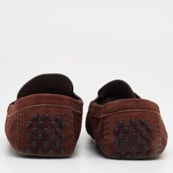 Yves Saint Laurent Brown Suede Slip On Loafers Size 42