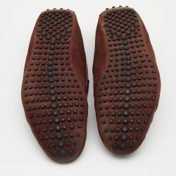 Yves Saint Laurent Brown Suede Slip On Loafers Size 42
