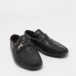 Pre Owned Yves Saint Laurent Black Leather Penny Loafers Size 44