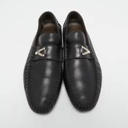 Pre Owned Yves Saint Laurent Black Leather Penny Loafers Size 44