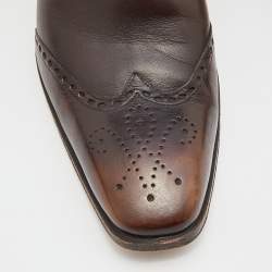 Yves Saint Laurent Dark Brown Leather Ankle Boots Size 42.5